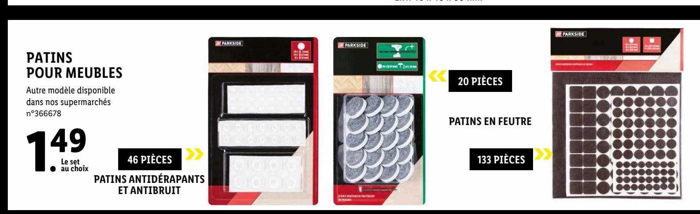 patins antidérapants et antibruit parkside