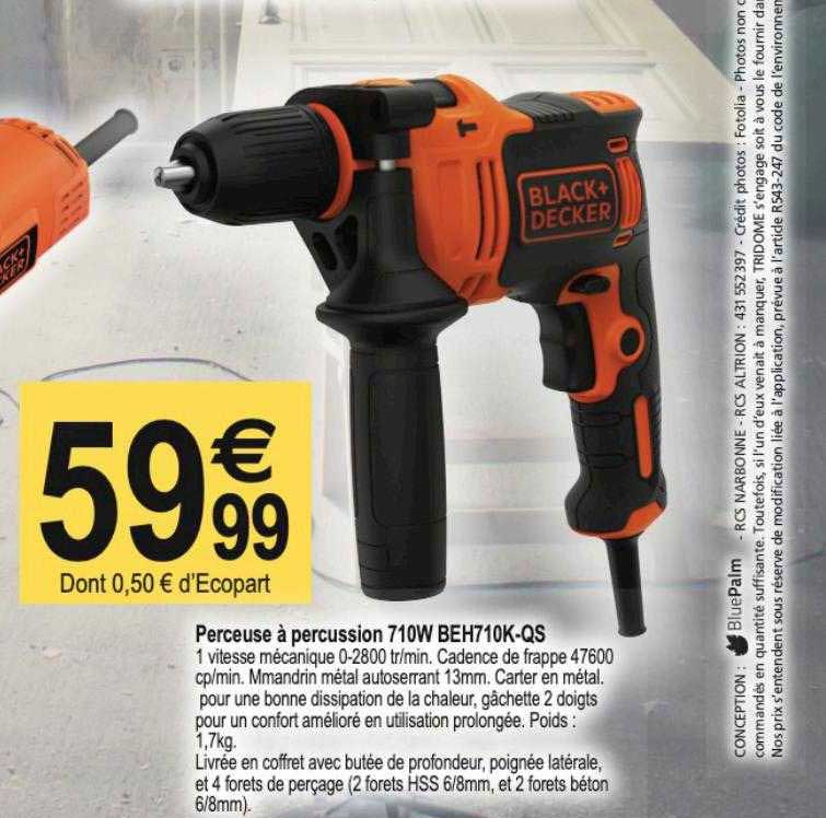 perceuse à percussion 710w beh710-qs