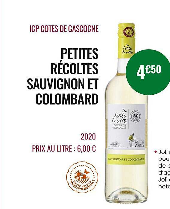 petites récoltes sauvignon et colombard