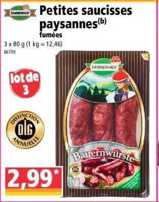 petites saucisses paysannes fumées