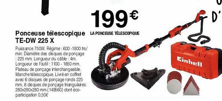 Ponceuse Télescopique Te-dw 225 X Einhell