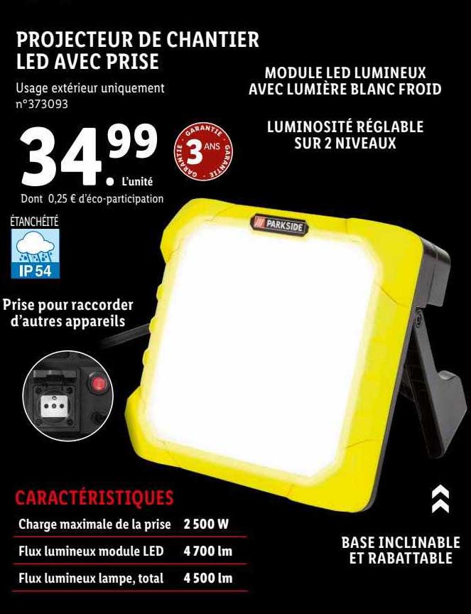 Projecteur De Chantier Led Avec Prise
