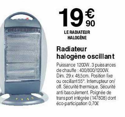 radiateur halogène oscillant