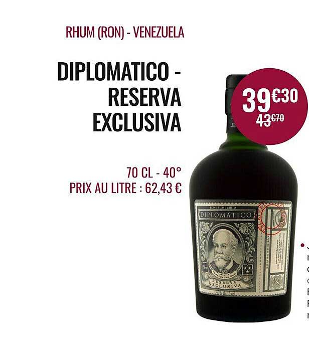 rhum (ron) - venezuela diplomatico - réserva exclusiva