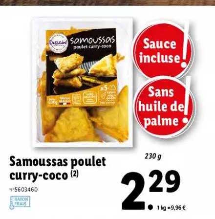 samoussas poulet curry-coco