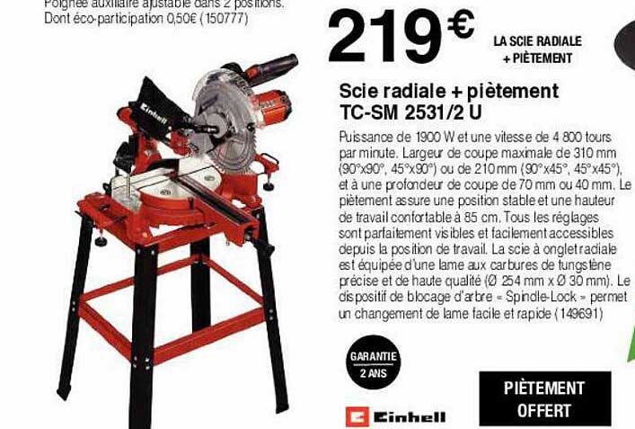 Scie Radiale + Piètement Tc-sm 2531-2 U Einhell