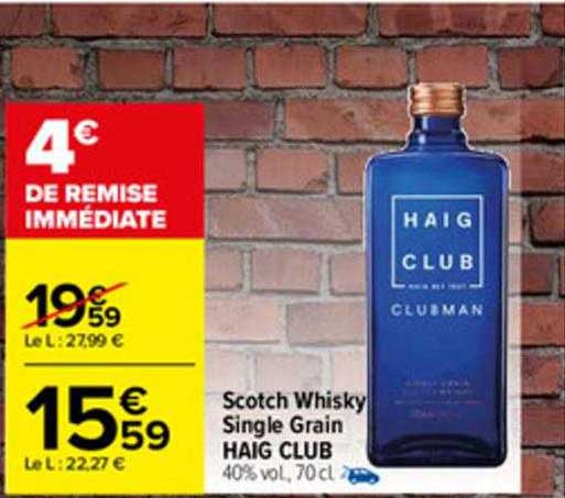 scotch whisky single grain haig club