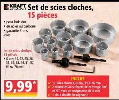 set de scies cloches, 15 pièces kraft werkzeuge