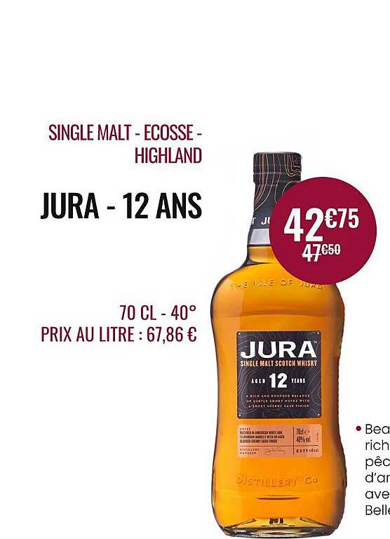 single malt - écose - highland jura - 12 ans