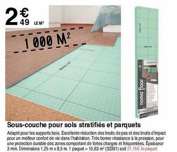 sous-couche pour sols stratifiés et parquets