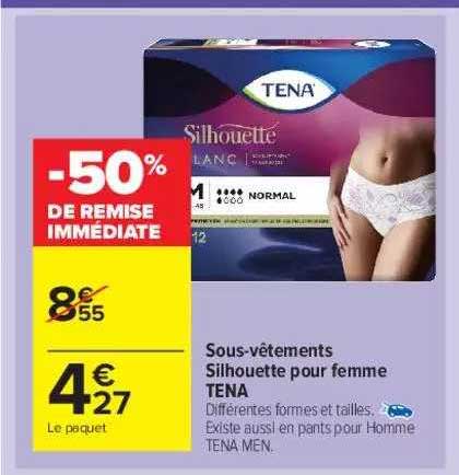 sous-vêtements silhouette pour femme tena