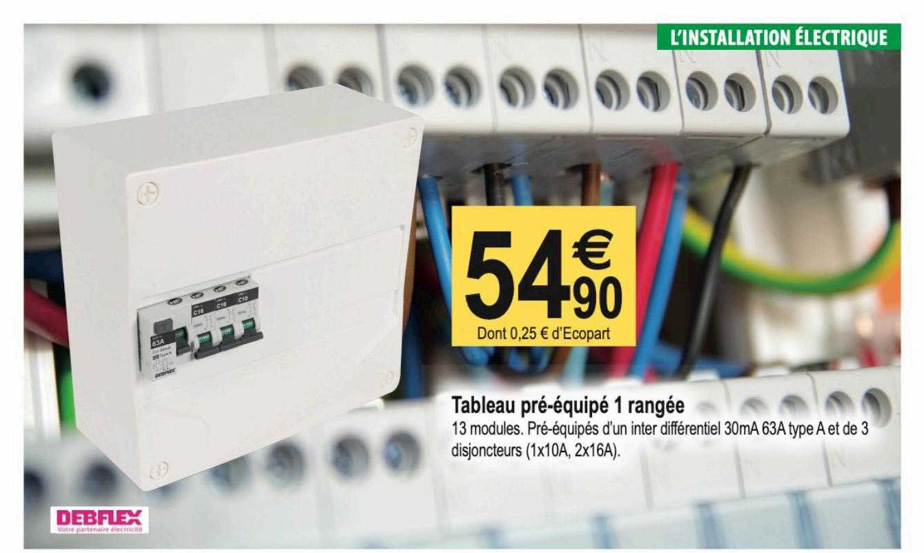 tableau pré-équipé 1 rangée