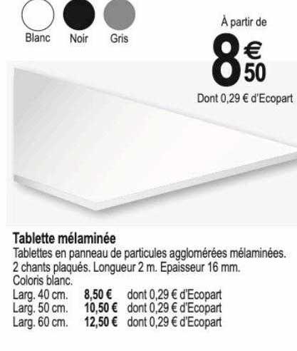 Tablette Mélaminée