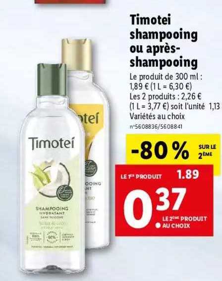 timotei shampooing ou après-shampooing