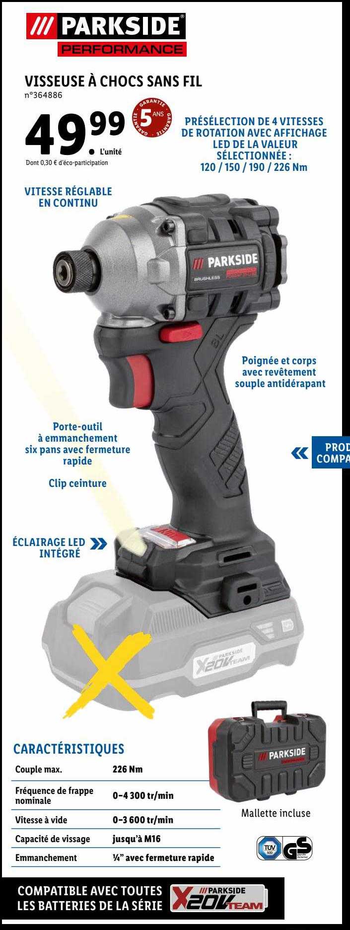 visseuse à chocs sans fil parkside