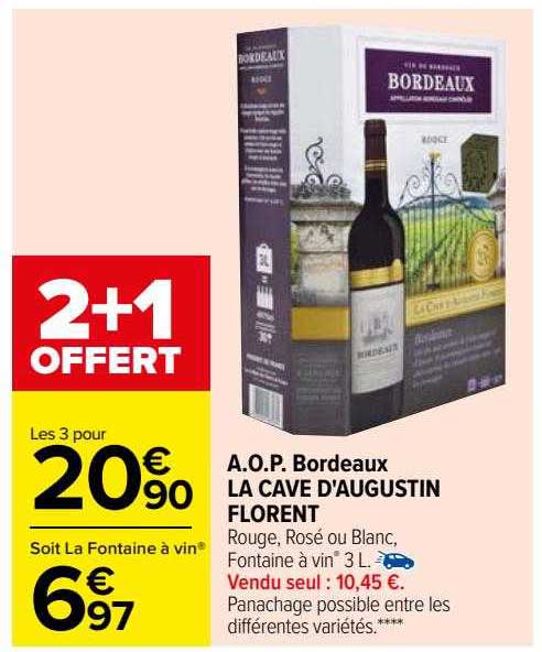 a.o.p. bordeaux la cave d'augustin florent