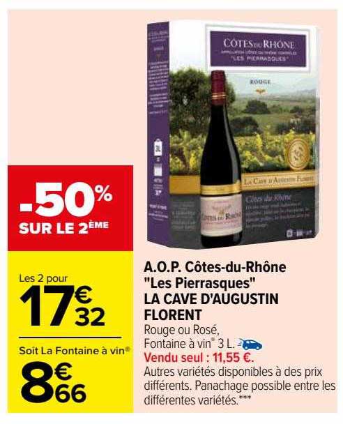 a.o.p.  côtes-du-rhône "les pierrasques" la cave d'augustin florent