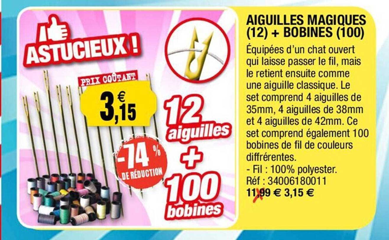 aiguilles magiques 12 +  bobines 100 -74% de réduction