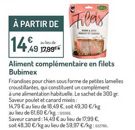 aliment complémentaire en filets bubimex