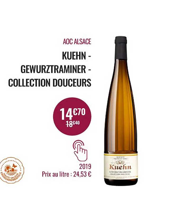 aoc alsace kuehn - gewurztraminer - collection douceurs 2019