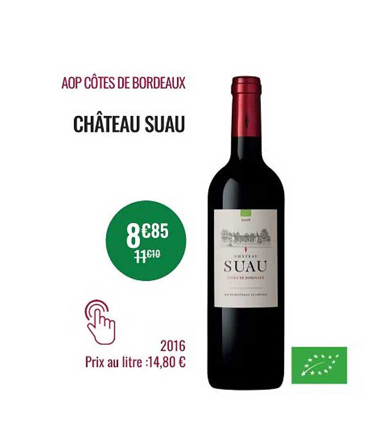 aop côtes de bordeaux château suau 2016