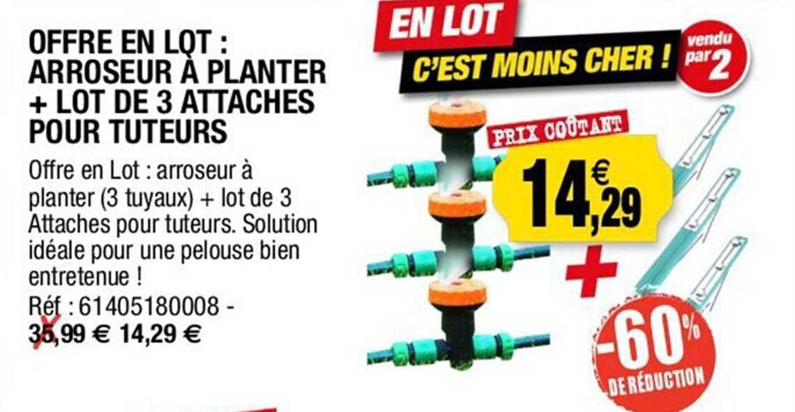 arroseur à planter + lot de 3 attaches pour tuteurs