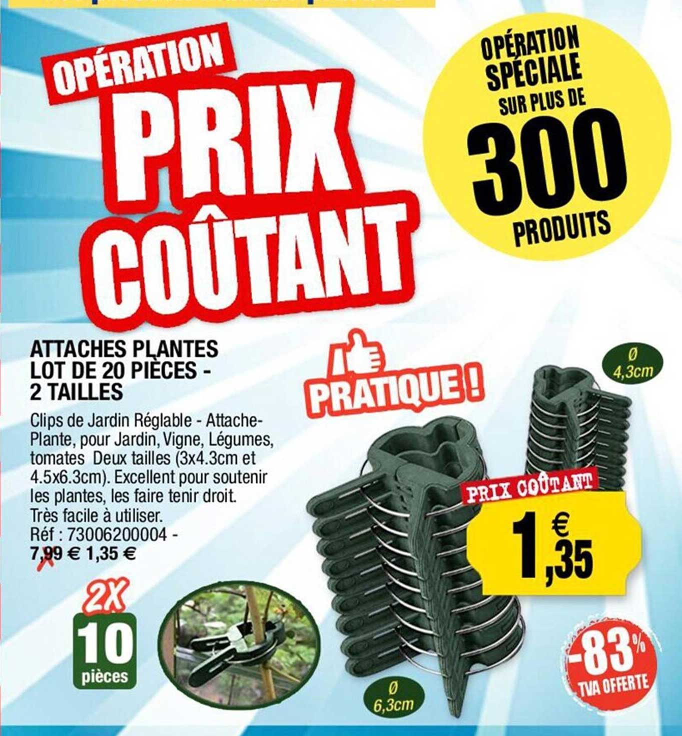attaches plantes lot de 20 pièces - 2 tailles -83% de réduction