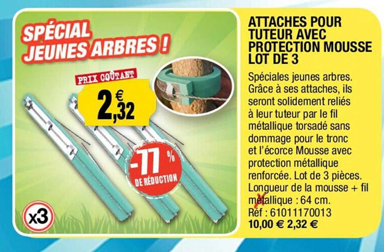 Attaches Pour Tuteur Avec Protection Mousse Lot De 3