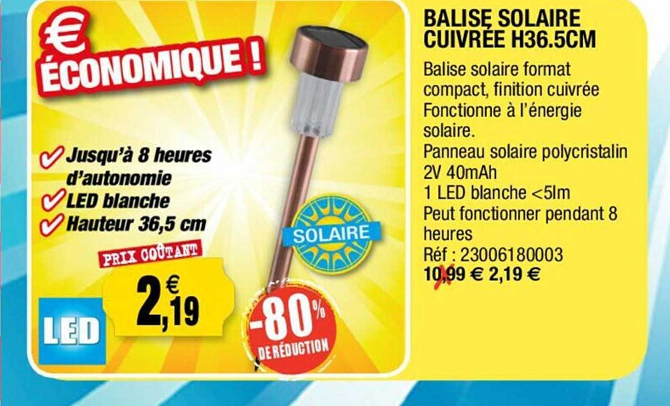 balise solaire cuivrée h36.5 cm