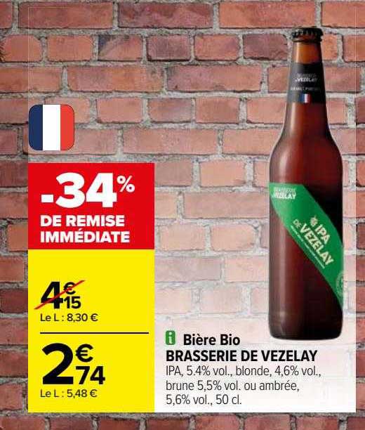 bière bio brasserie de vezelay