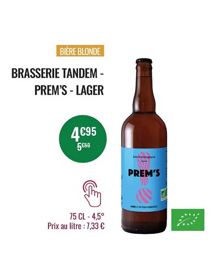 bière blonde brasserie tandem - prem's - lager