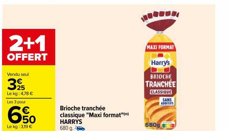 brioche tranchée classique "maxi format" harrys