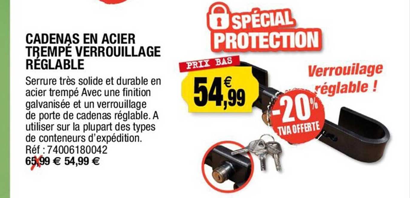 cadenas en acier trempé verrouillage réglable