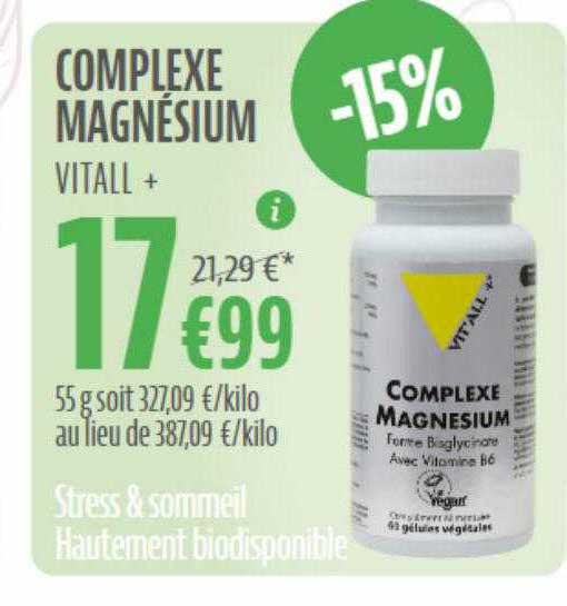 complexe magnésium vitall +