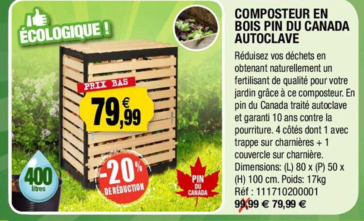 composteur en bois pin du canada autoclave