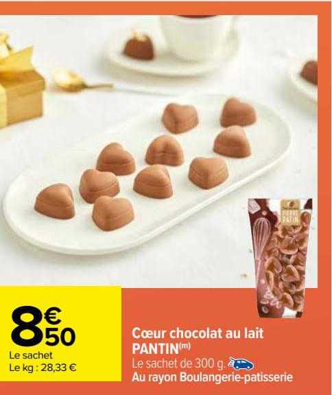 cœur chocolat au lait pantin