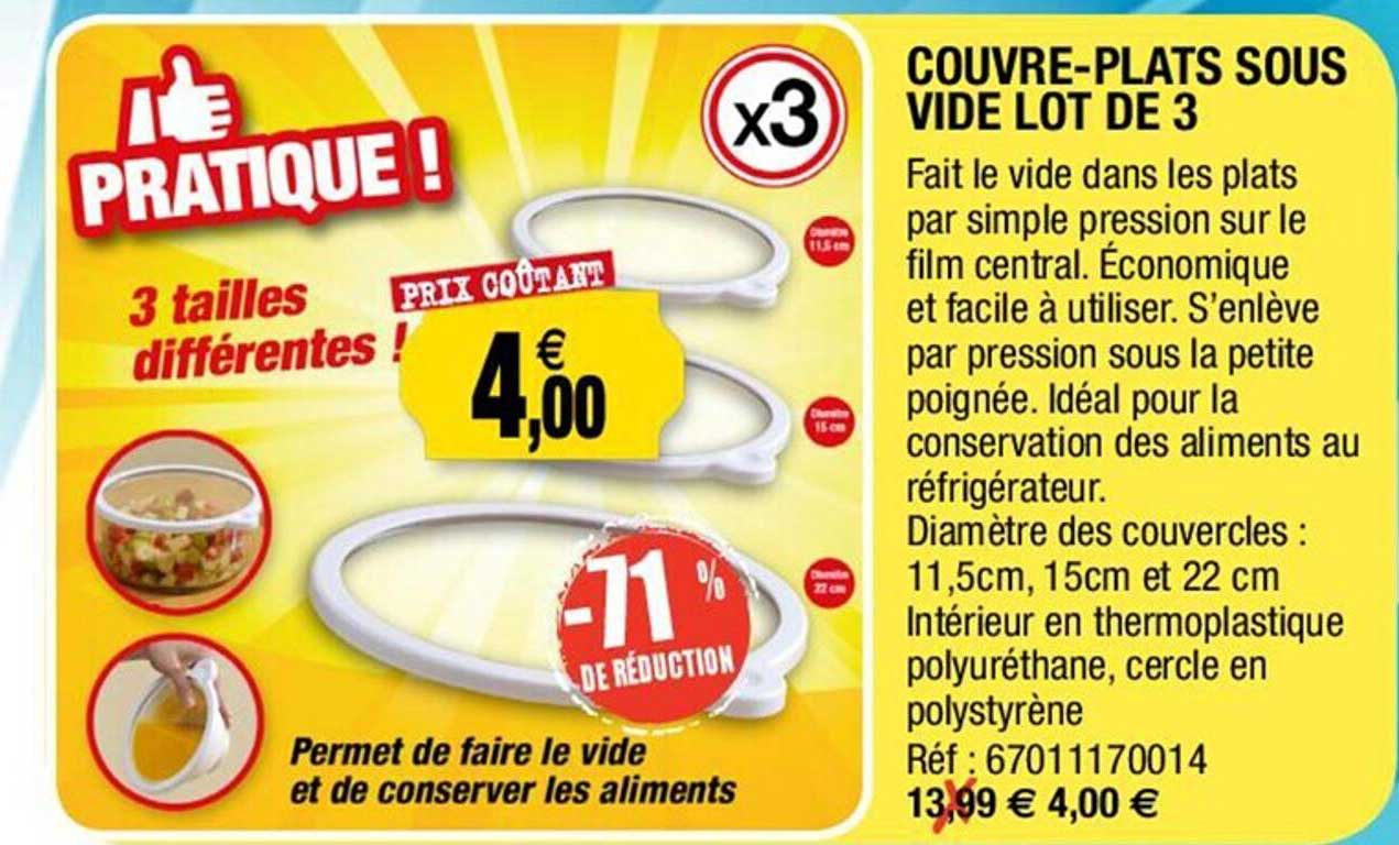 couvre-plats sous vide lot de 3 -71% de réduction