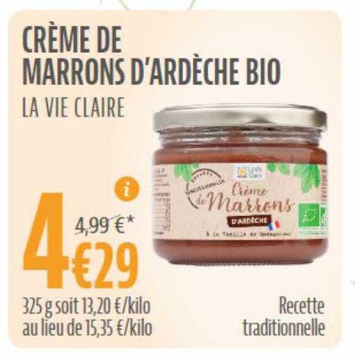 crème de marrons d'ardèche bio la vie claire