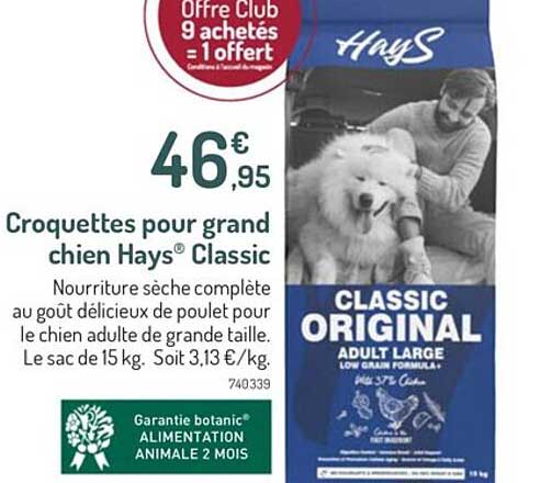 Croquettes Pour Grand Chien Hays Classic