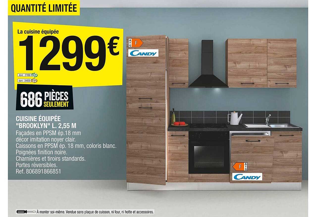 cuisine équipée "brooklyn" l. 2,55 m