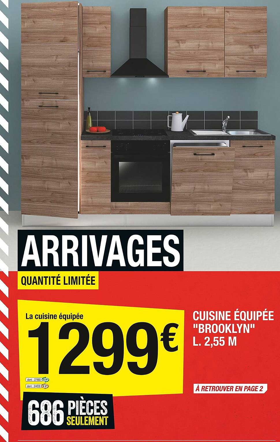 cuisine équipée "brooklyn" l. 2,55 m