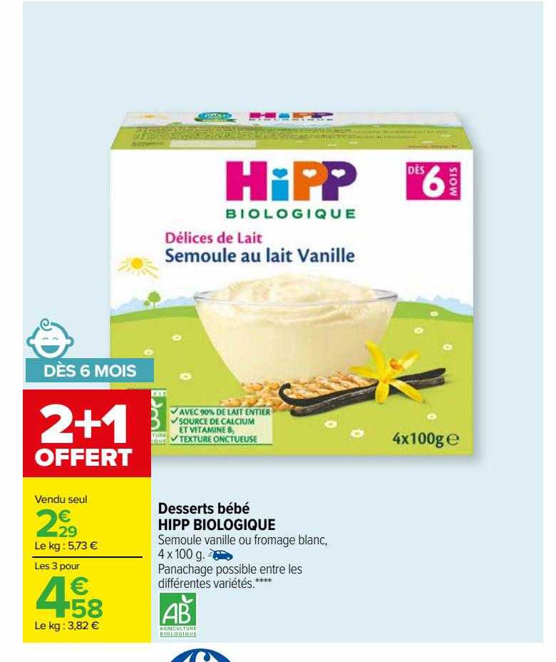 Desserts Bébé Hipp Biologique