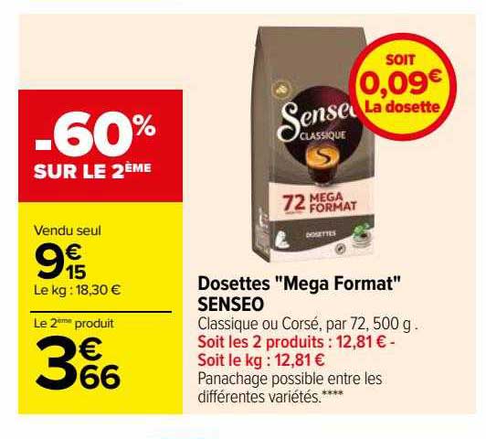 dosettes "méga format" senseo