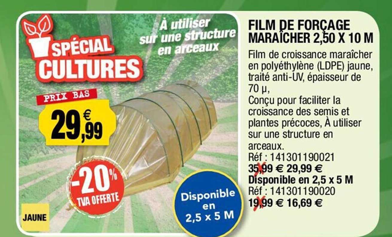 film de forçage maraîcheur 2,50 x 10 m