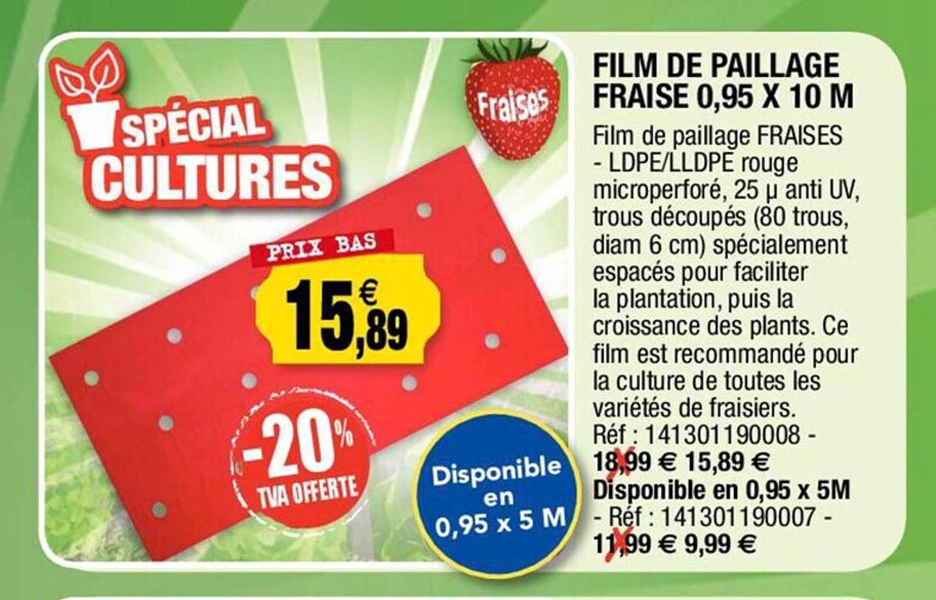 Film De Paillage Fraise 0,95 X 10 M
