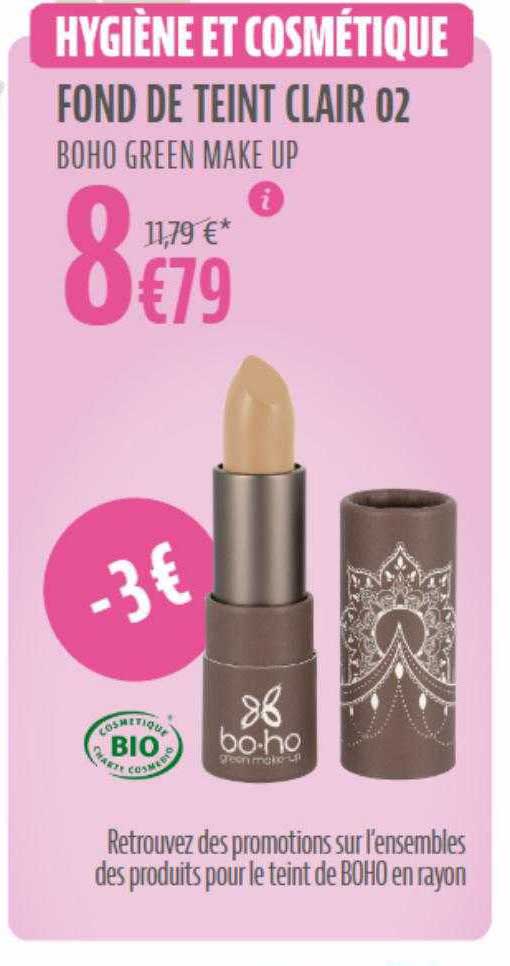 fond de teint clair 02 boho green make up