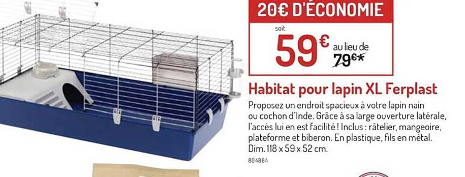 habitat pour lapin xl ferplast