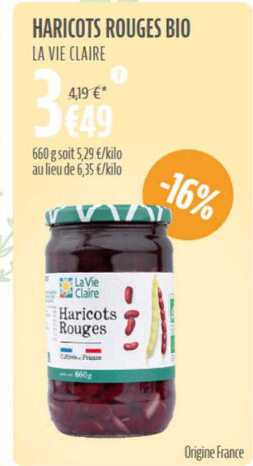 Haricots Rouges Bio La Vie Claire