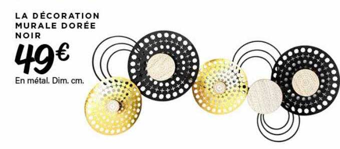 la décoration murale dorée noir