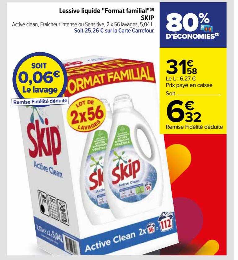 lessive liquide "format familial" skip